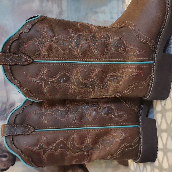 Justin Women's Gypsy Raya 12 Inch Sqaure Toe Western Boots Size 8.5 - Picture 4 of 15